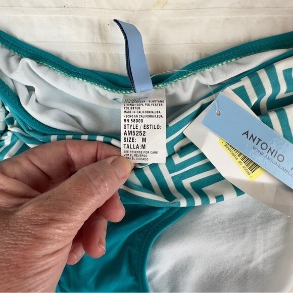 Antonio Melani Aqua Bikini - Top Large/Bottoms Medium - NWT - Picture 8 of 11